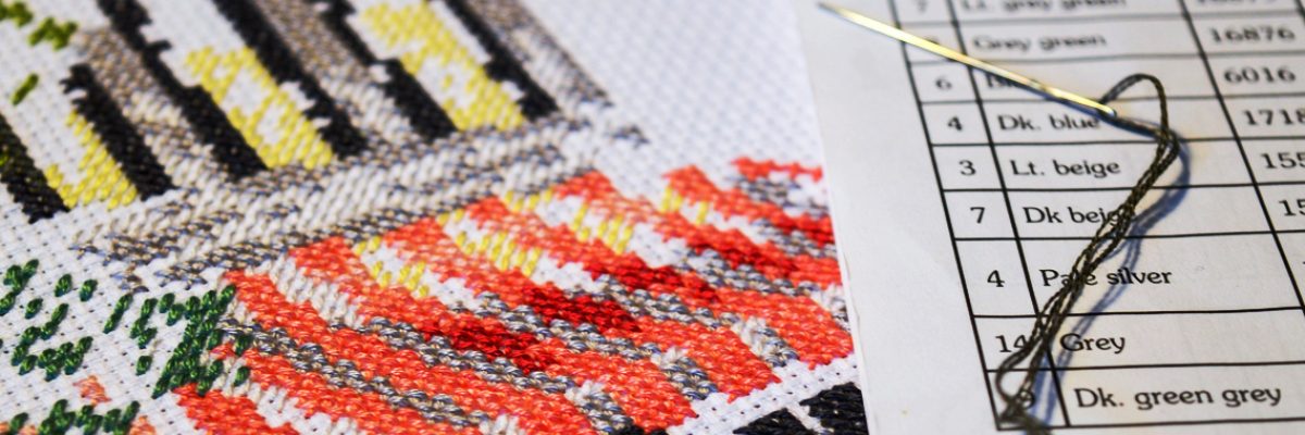 Blackwork Is Stitched In Silk Thread On White Or Off-White Linen Or Cotton Fabric